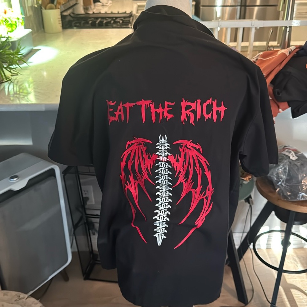 Eat the rich button down